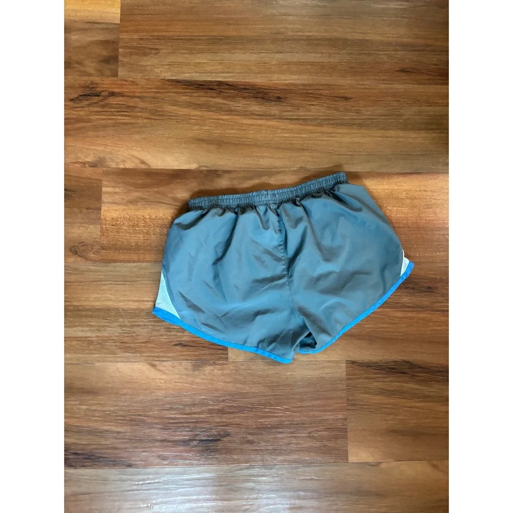 Nike Womens Dri-FIT Tempo Running Shorts Gray Blue White Athletic Gym Workout